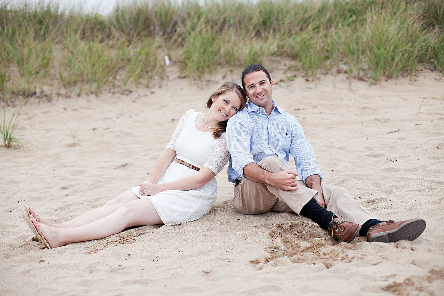 couple on Sand Beach during engagement photos in Bar Harbor