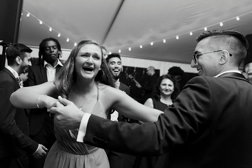 groom dances with bride's sister at Claremont Hotel Southwest Harbor wedding