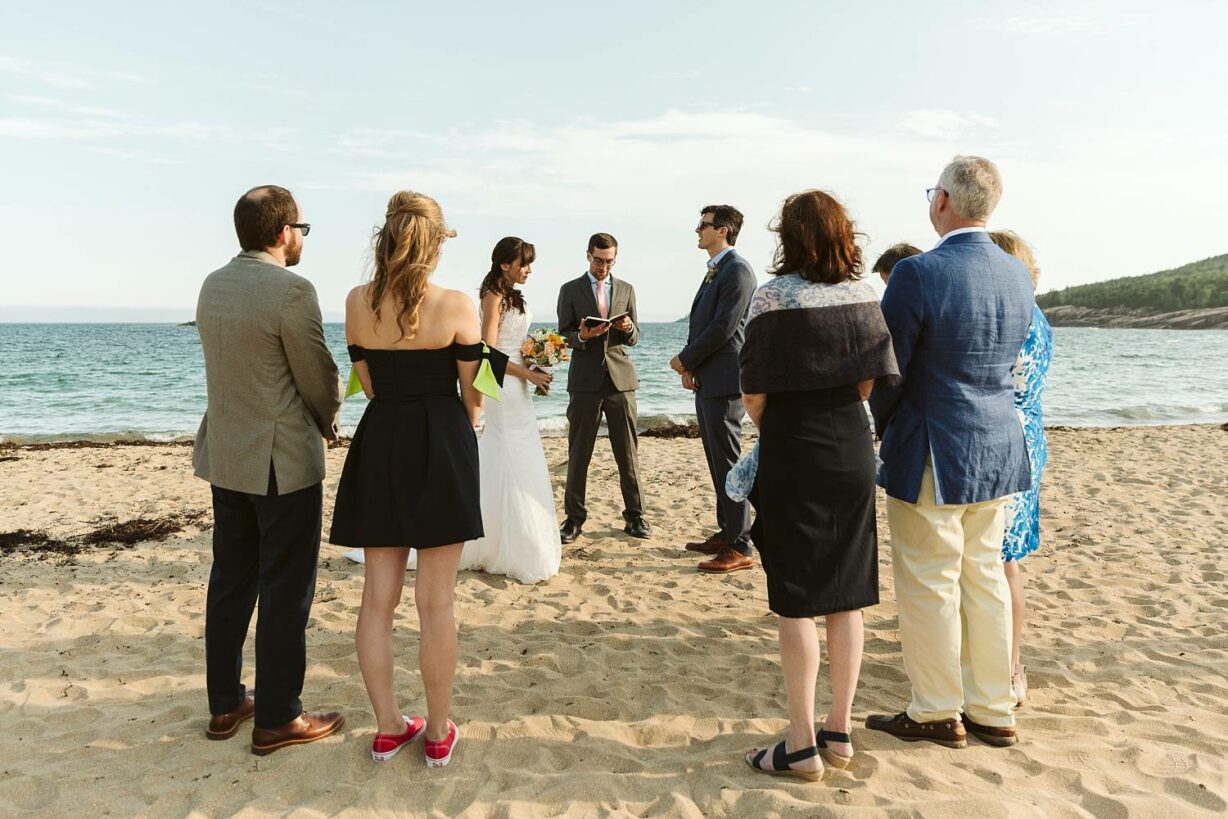 Sand Beach Acadia wedding ceremony