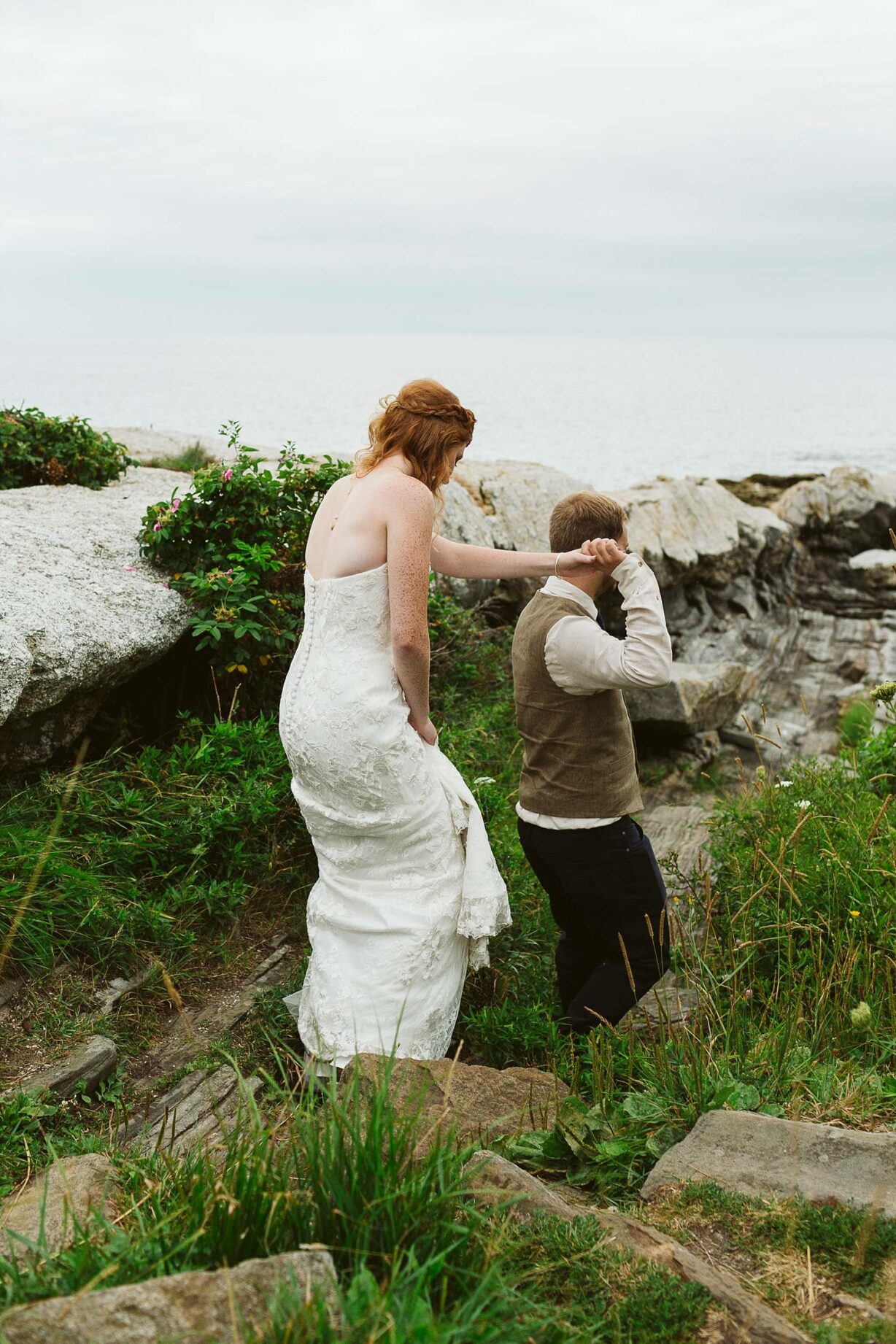 elopement at Pemaquid Point Lighthouse