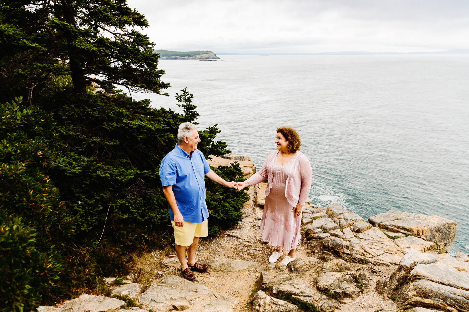 newlyweds in Acadia National Park