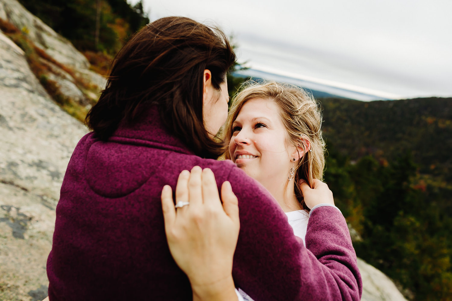 engagement photos in Acadia National Park