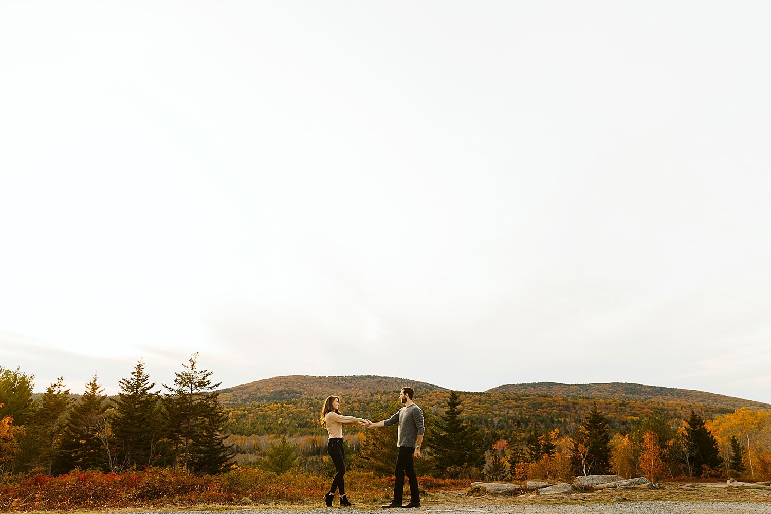 couple dancing in Acadia National Park