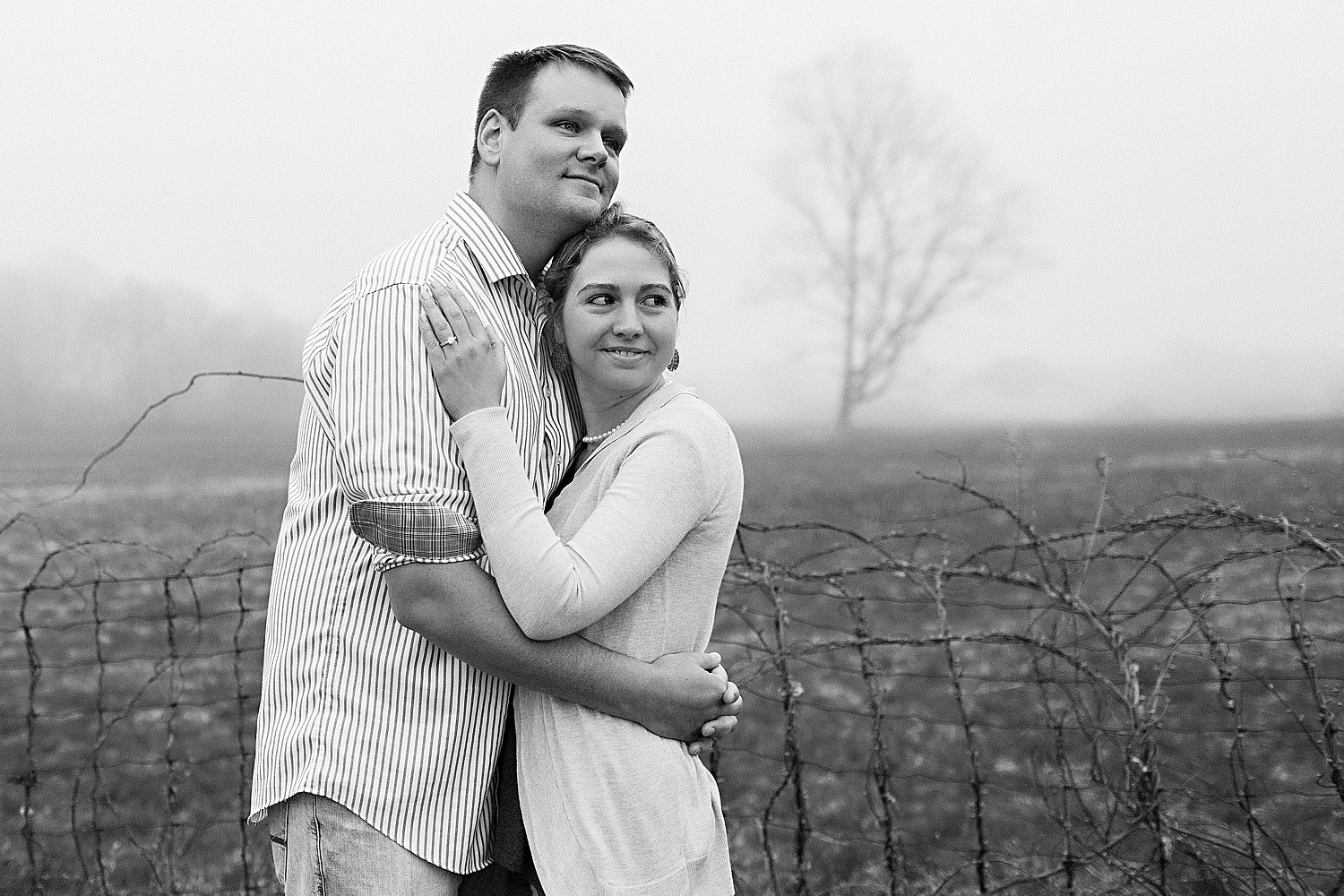 black and white engagement photos at The Wells Reserve at Laudholm