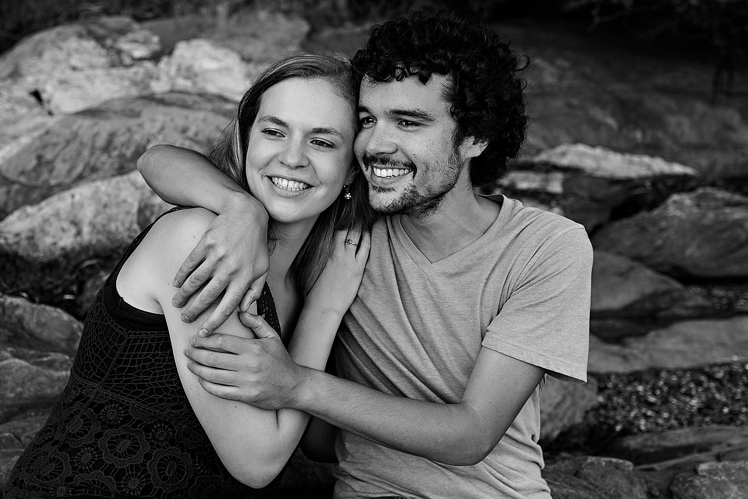 happy Couples Portraits at Wolfe's Neck State Park