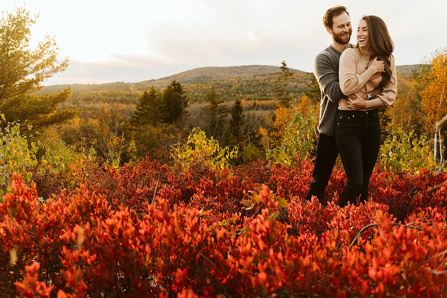 Maine engagement photos in Acadia National Park