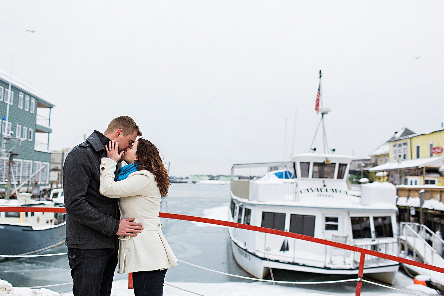 Portland Maine engagement photos in winter