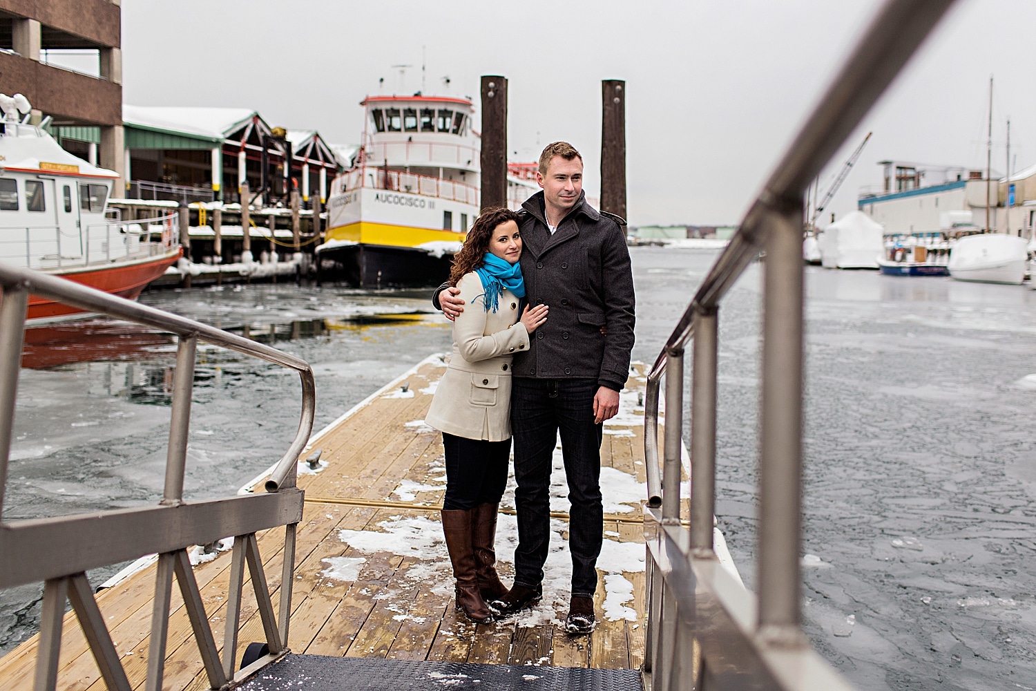 Portland Maine engagement photos by the water