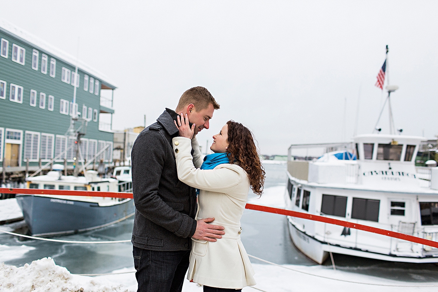 Portland Maine engagement photos by the water
