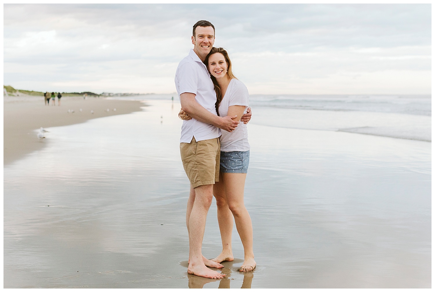 engaged couple on Ogunquit Beach