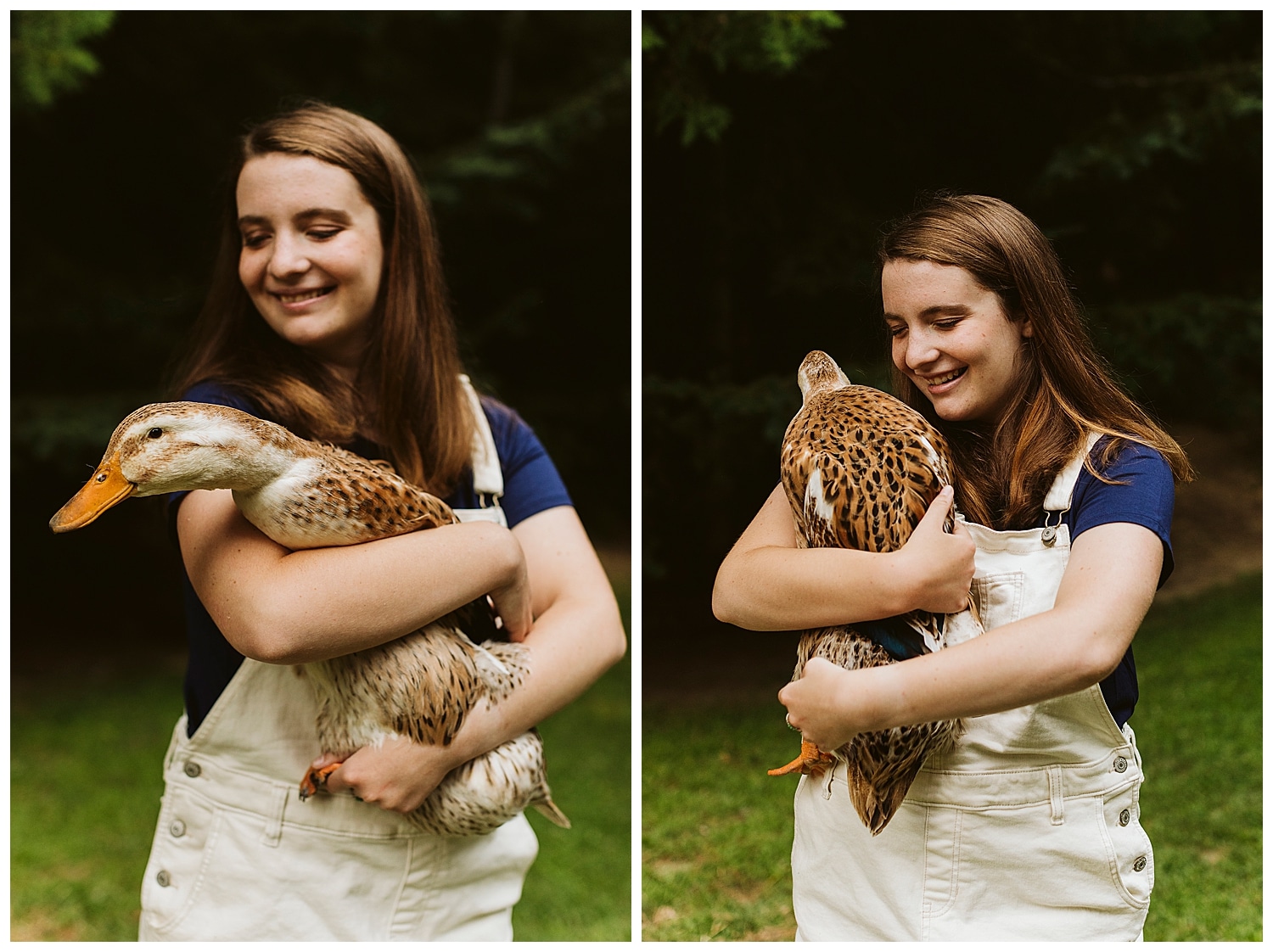 girl holding pet duck