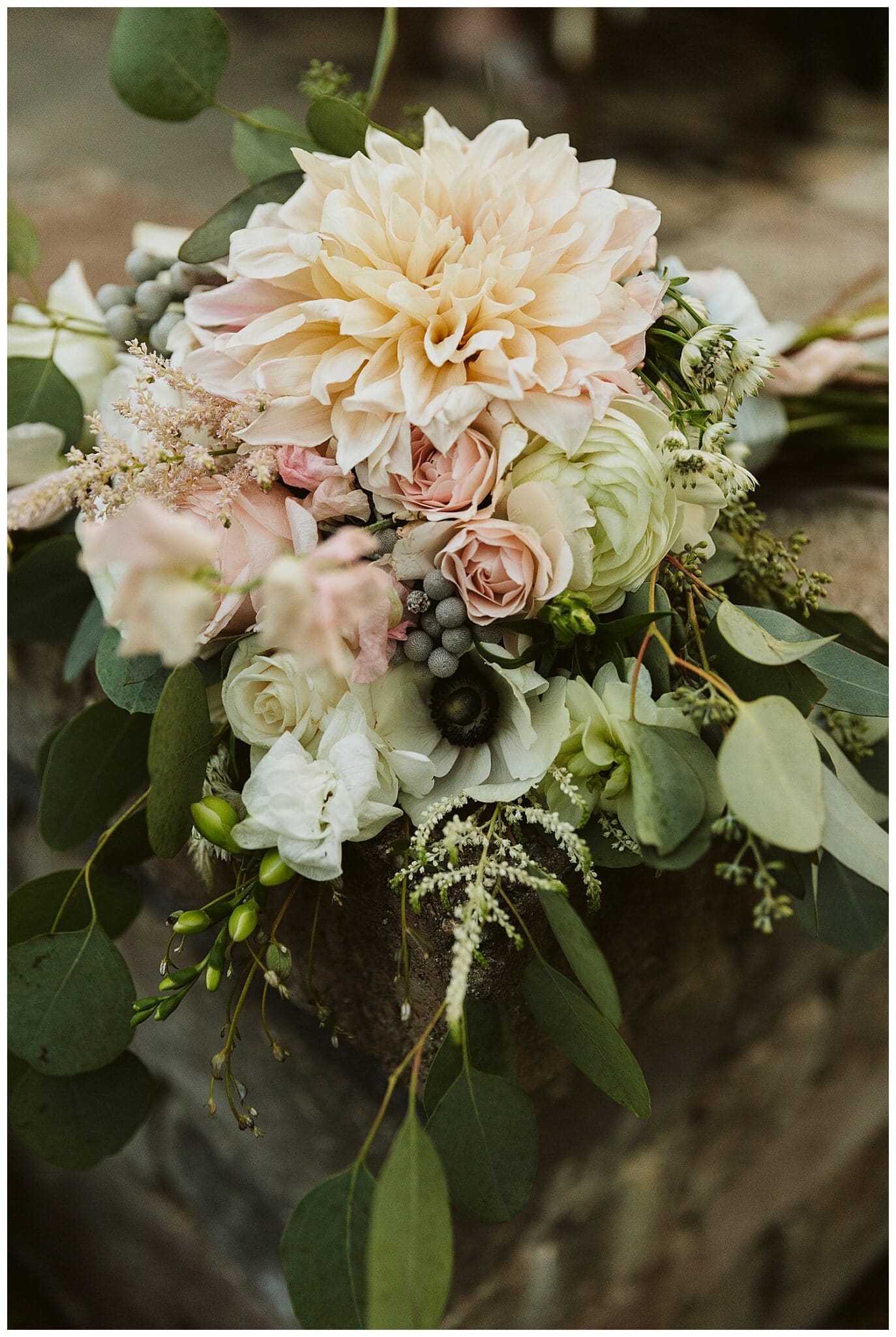 bridal bouquet at microwedding in Watertown, Massachusetts