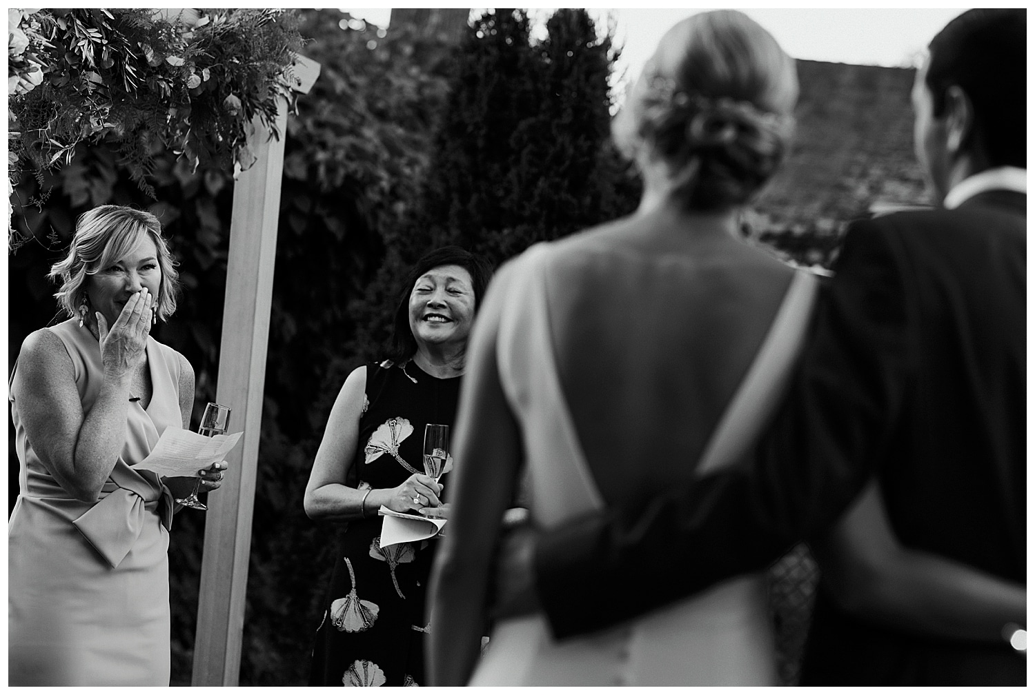 wedding toasts at microwedding in Watertown, Massachusetts