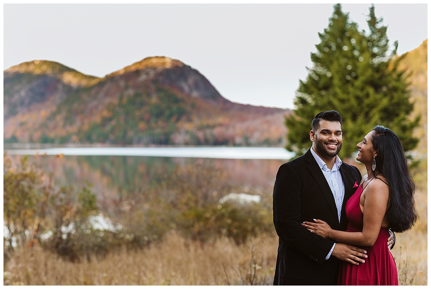 Jordan Pond and Otter Point Acadia Engagement Photos