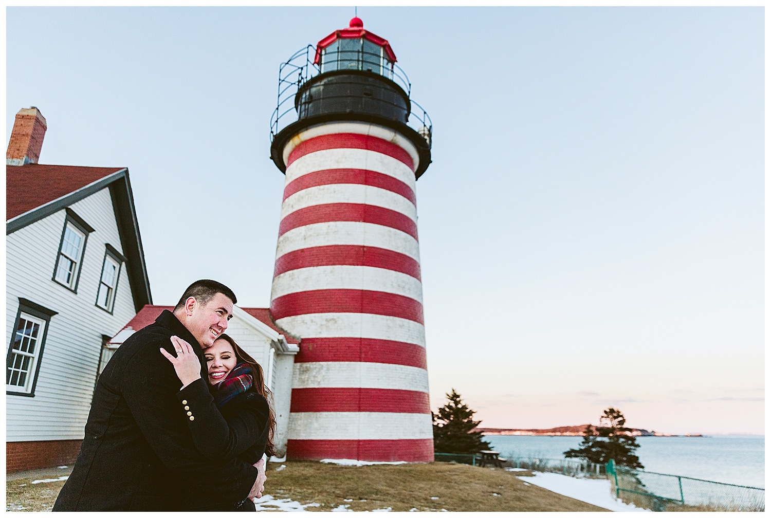 couple in front of Quoody Head Light