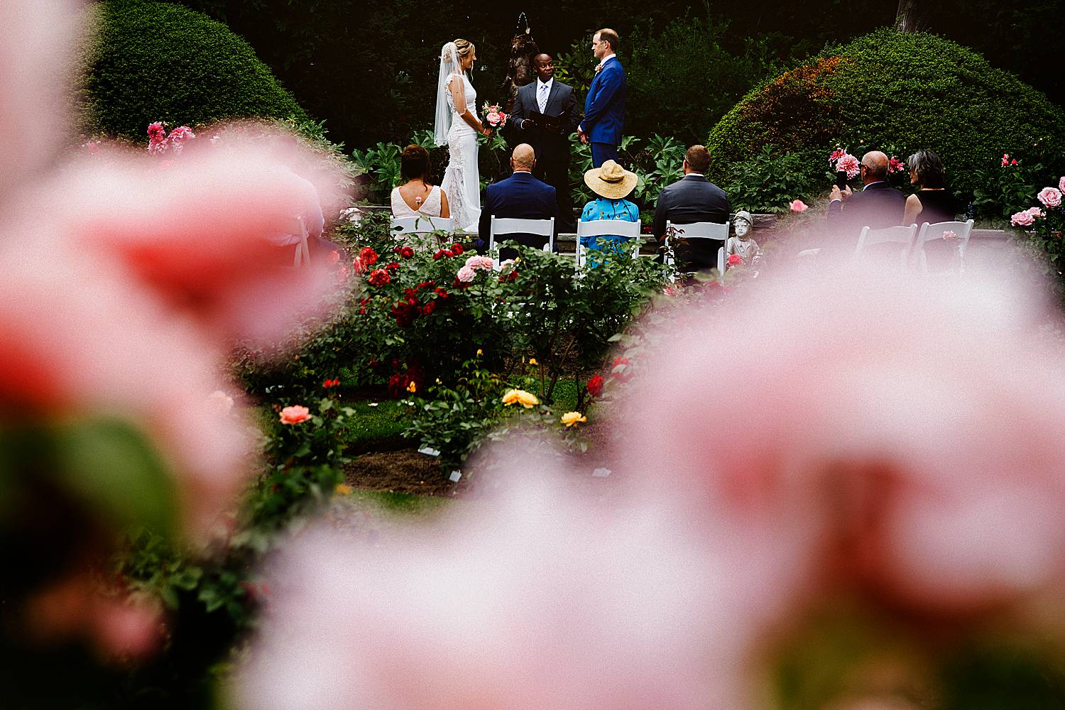 wedding ceremony at Fuller Gardens in North Hampton, NH