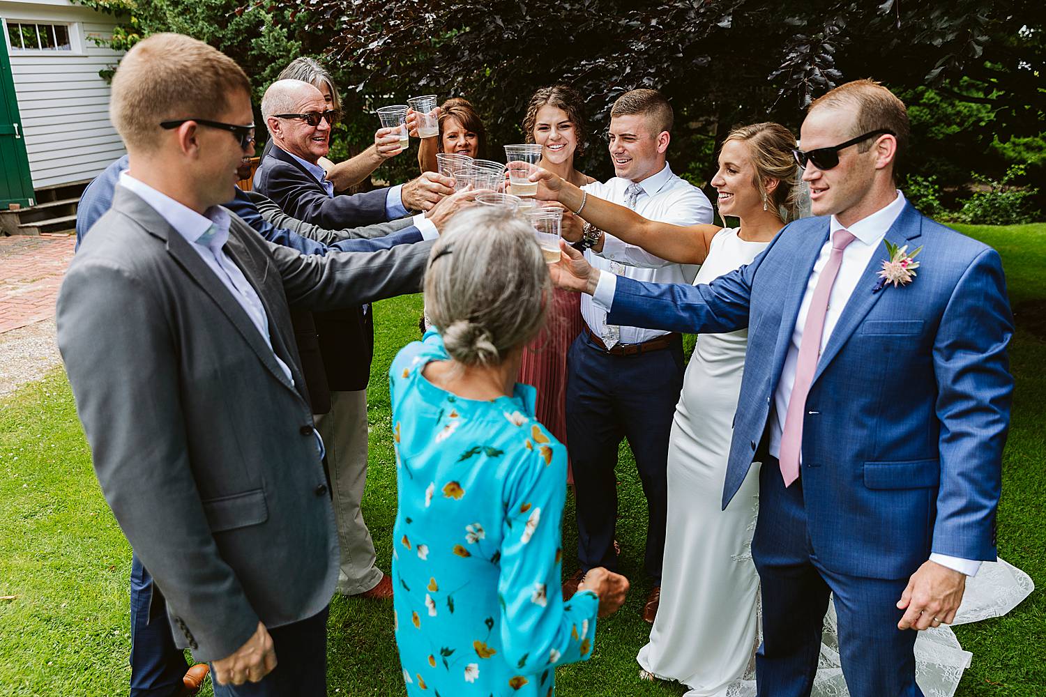 toast at North Hampton, NH wedding at fuller gardens