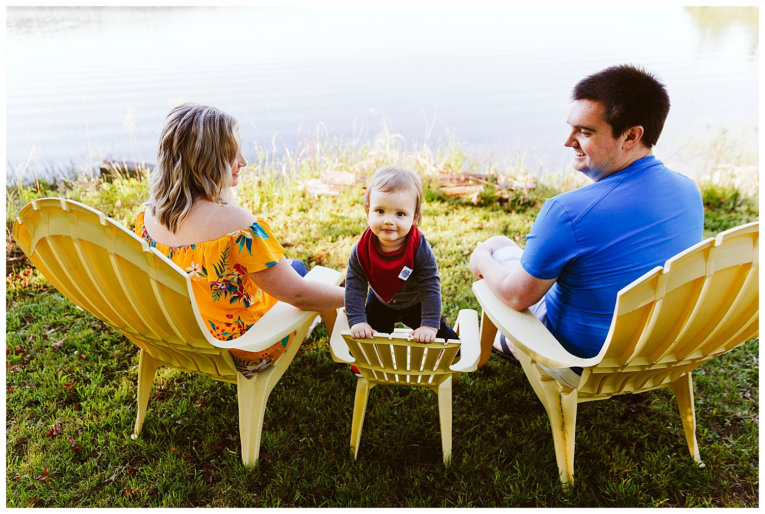 family sitting together during portraits in Palermo, Maine