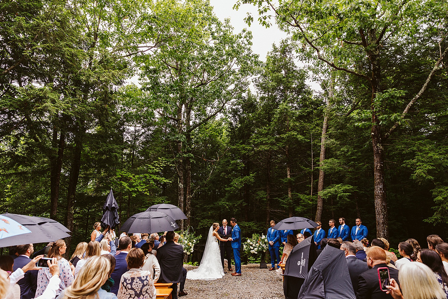 wedding ceremony at Maine wedding at Granite Ridge Estate & Barn