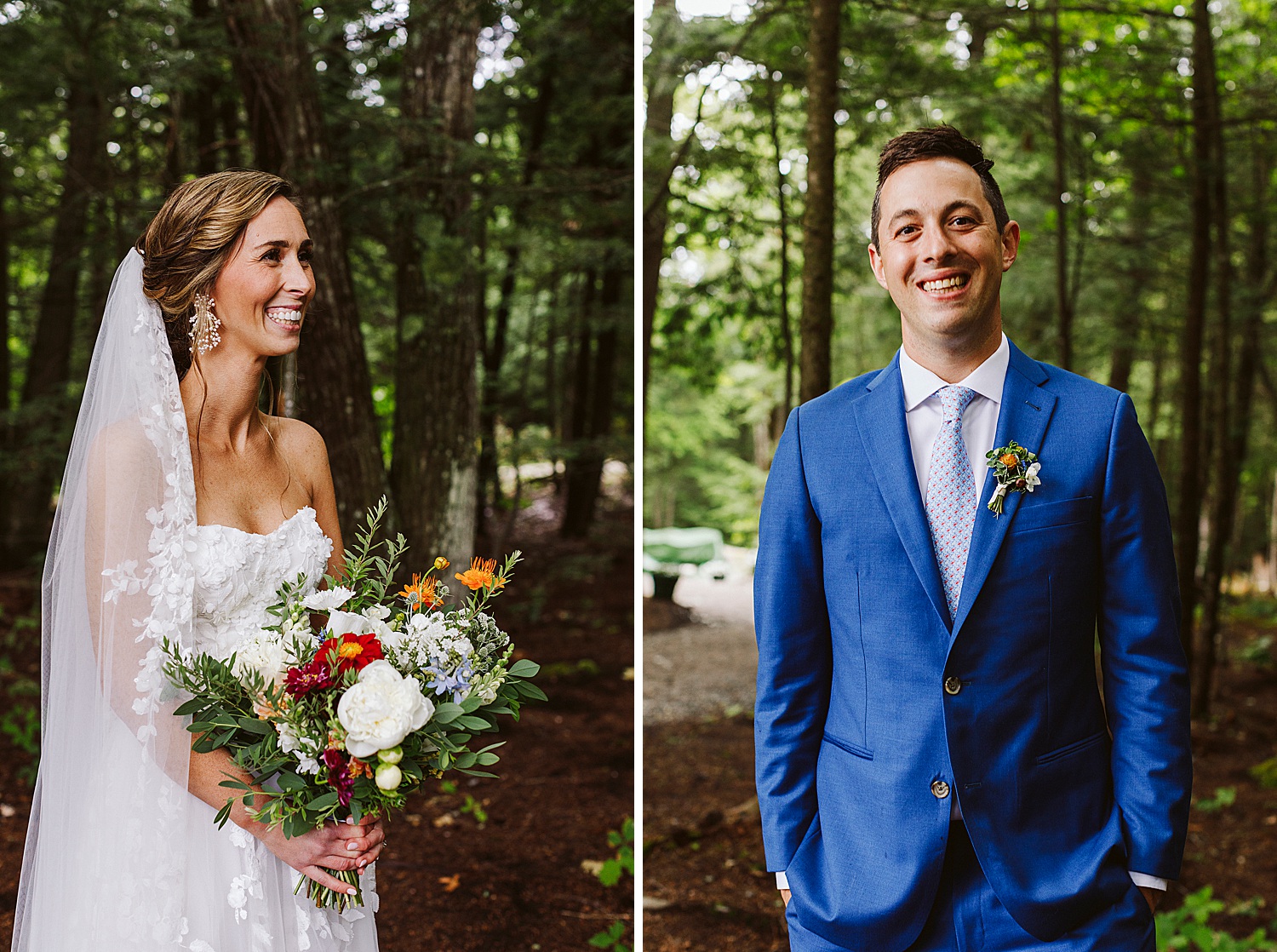 bride and groom portraits at Maine wedding