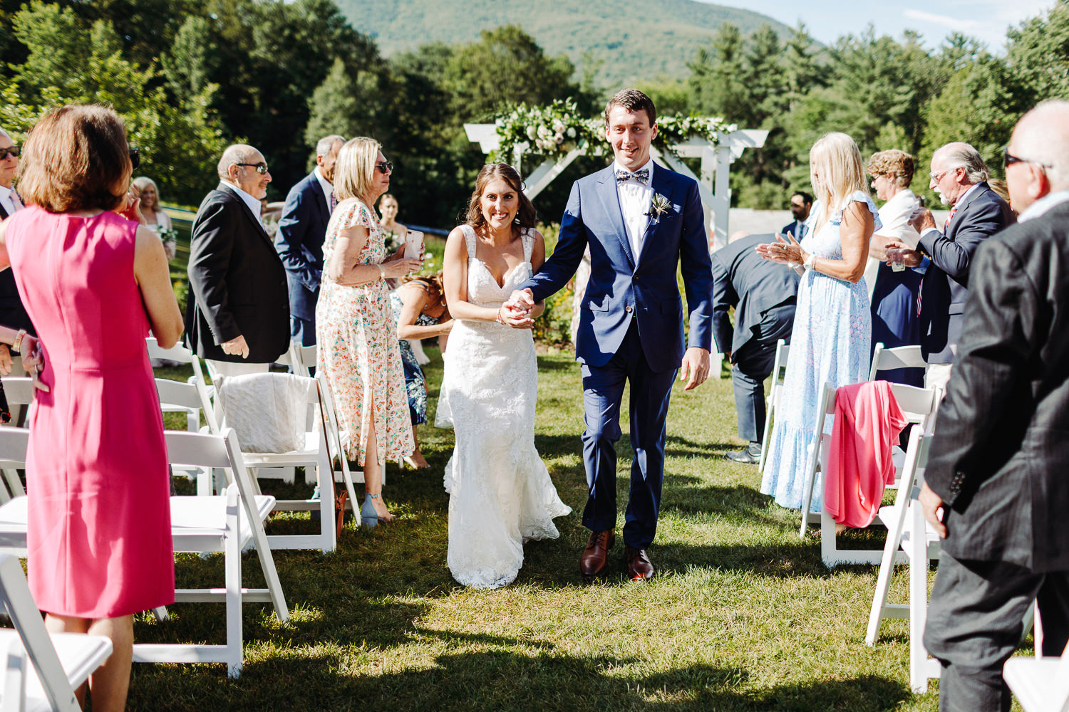 wedding recessional at Arlington, Vermont wedding