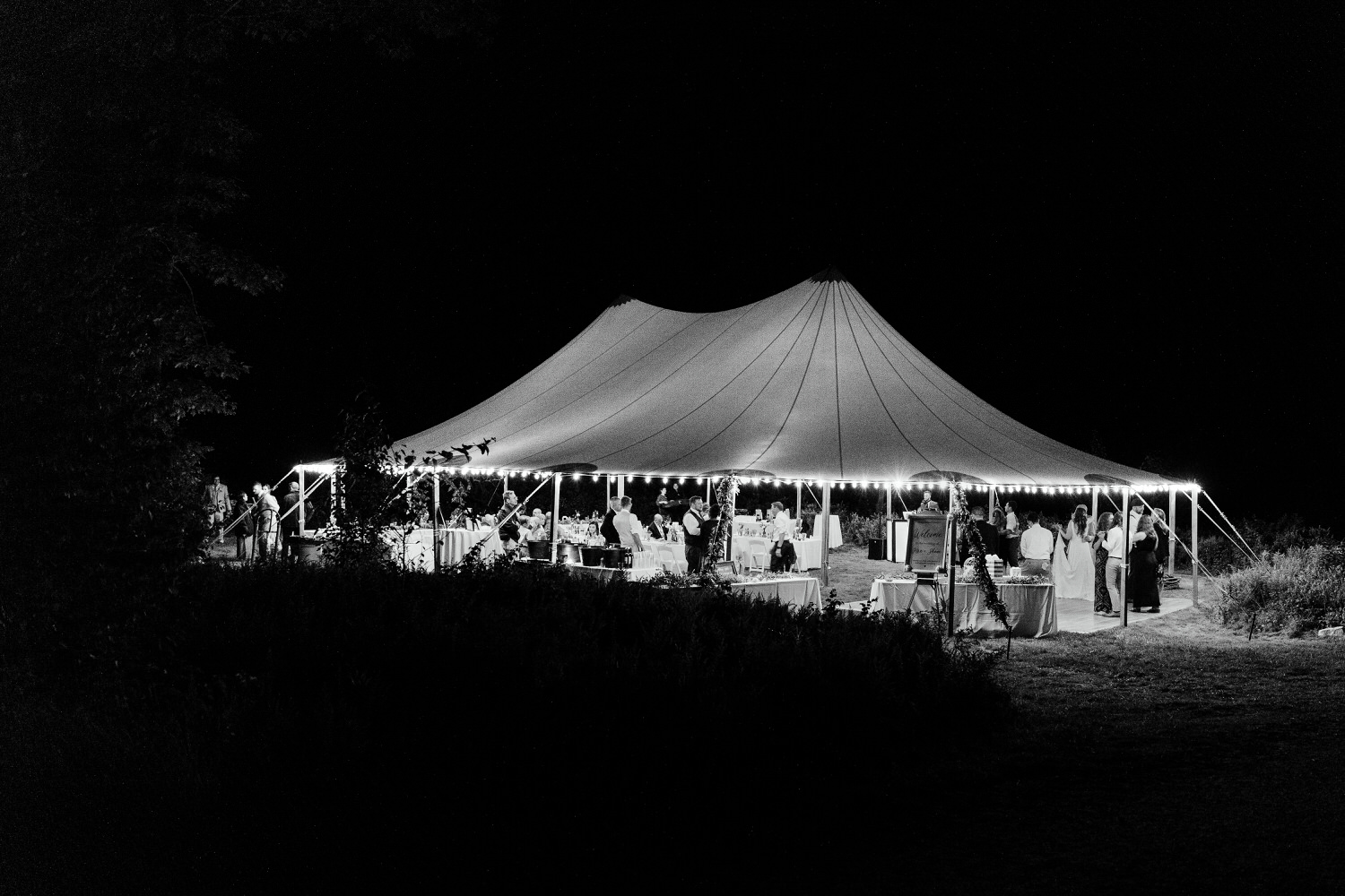 wedding tent at Orr's Island wedding