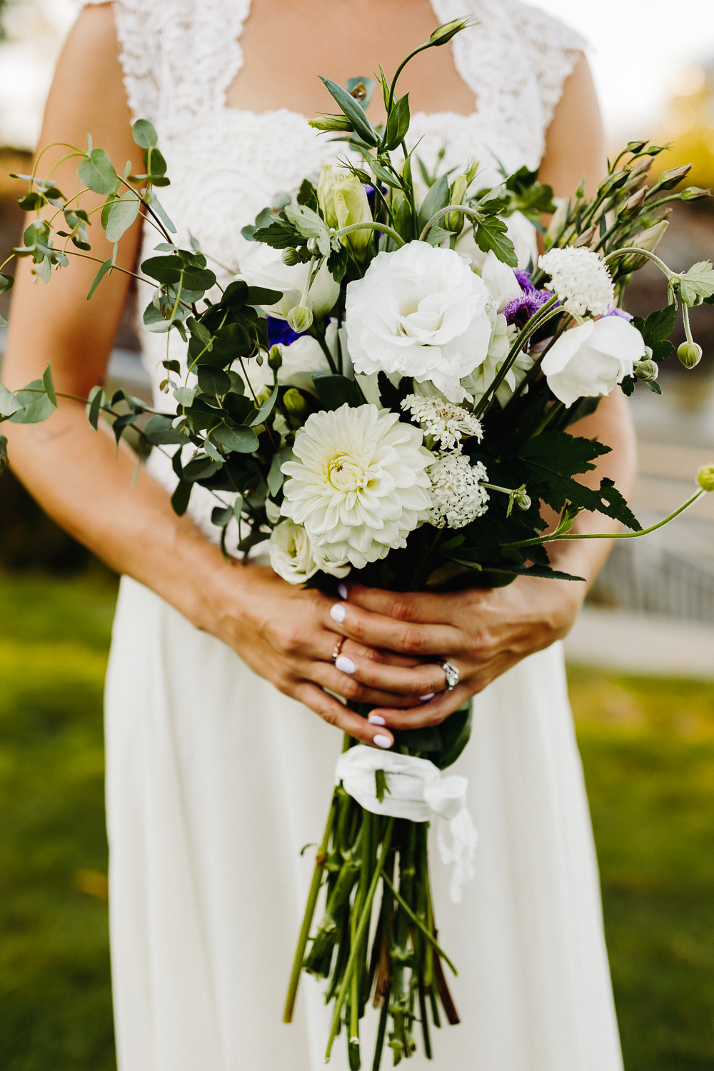 Bride's bouquet at Sutton Island and Bar Harbor Maine wedding
