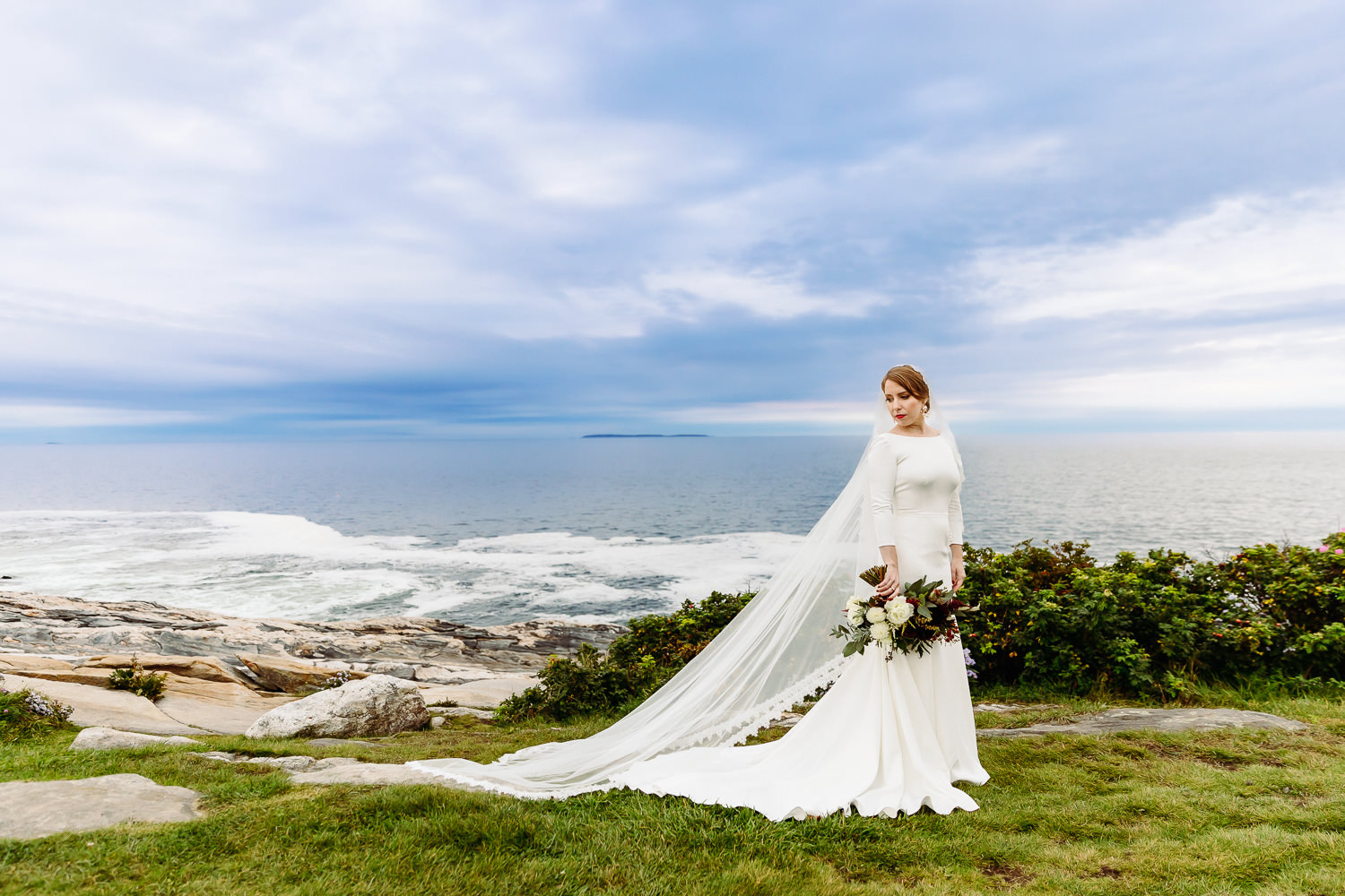 Bride at Pemaquid Point Lighthouse