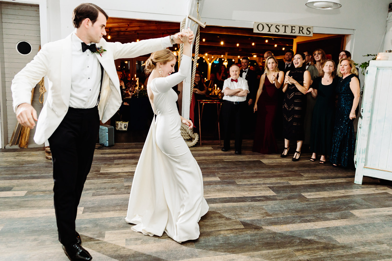 first dance at Contented Sole Maine wedding