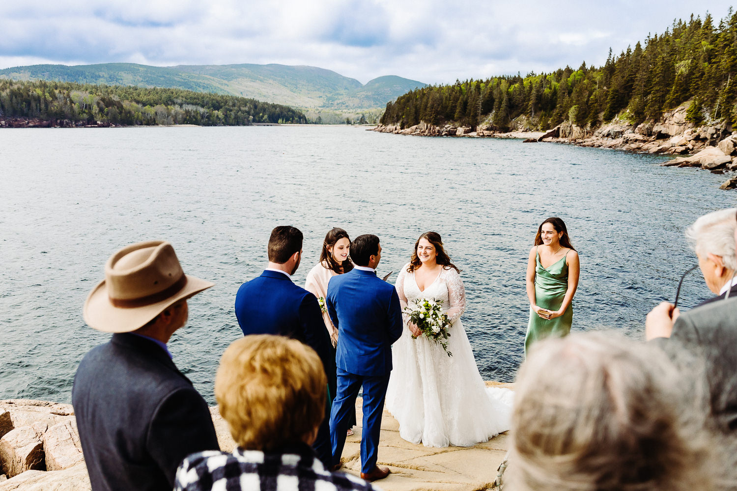 wedding ceremony at spring Acadia wedding
