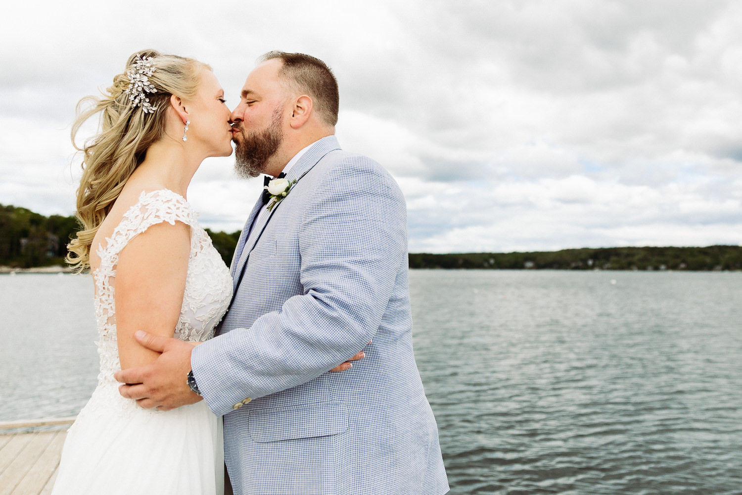 wedding portrait at Boothbay Harbor Maine wedding at Linekin Bay Resort