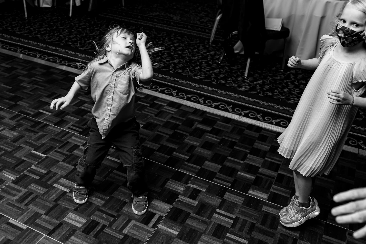 Child dancing at New Castle NH wedding celebration