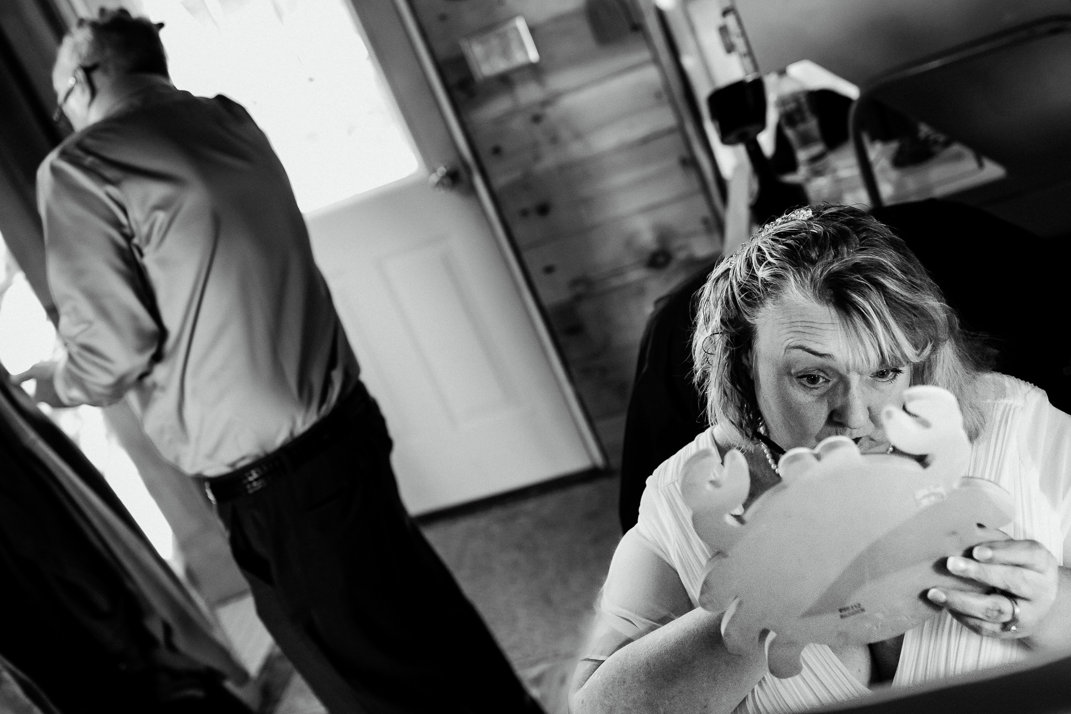 Bride and groom getting ready for Lubec Maine wedding