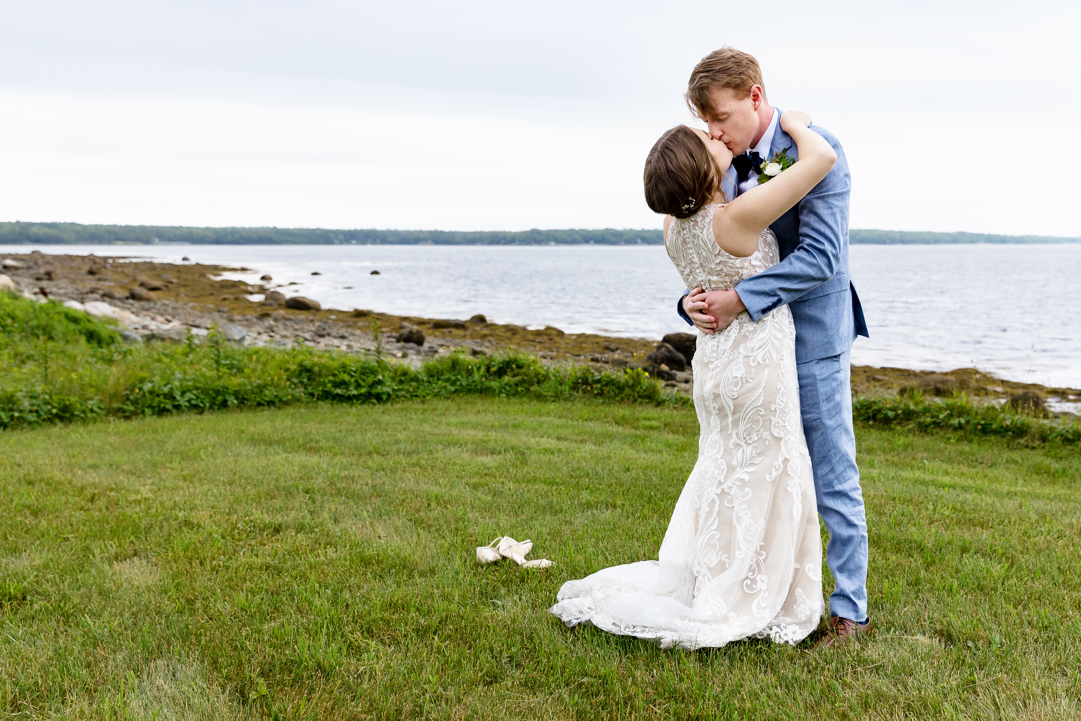 first dance at Under Canvas Acadia wedding in Surry Maine