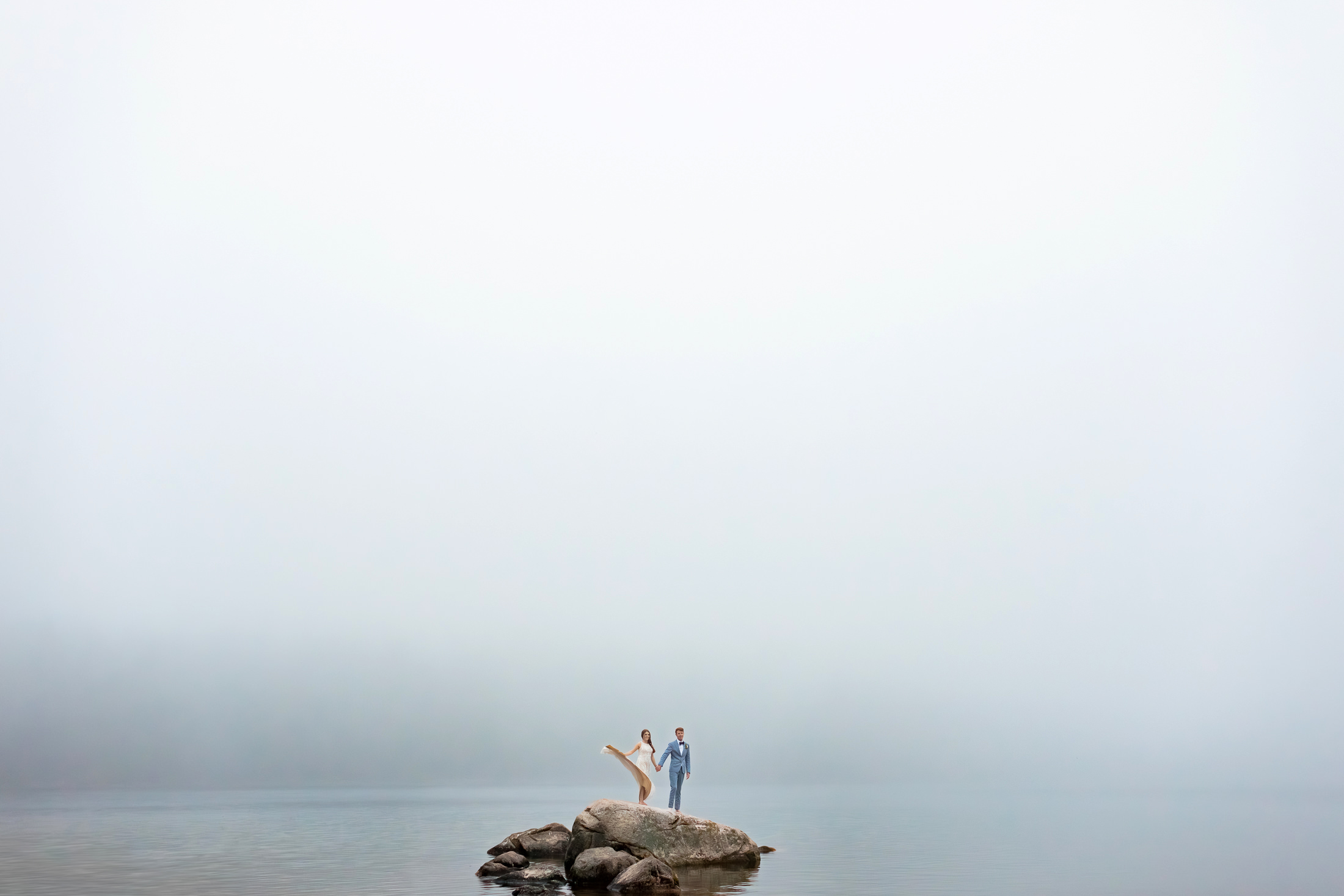 Acadia National Park wedding portrait at Jordan Pond
