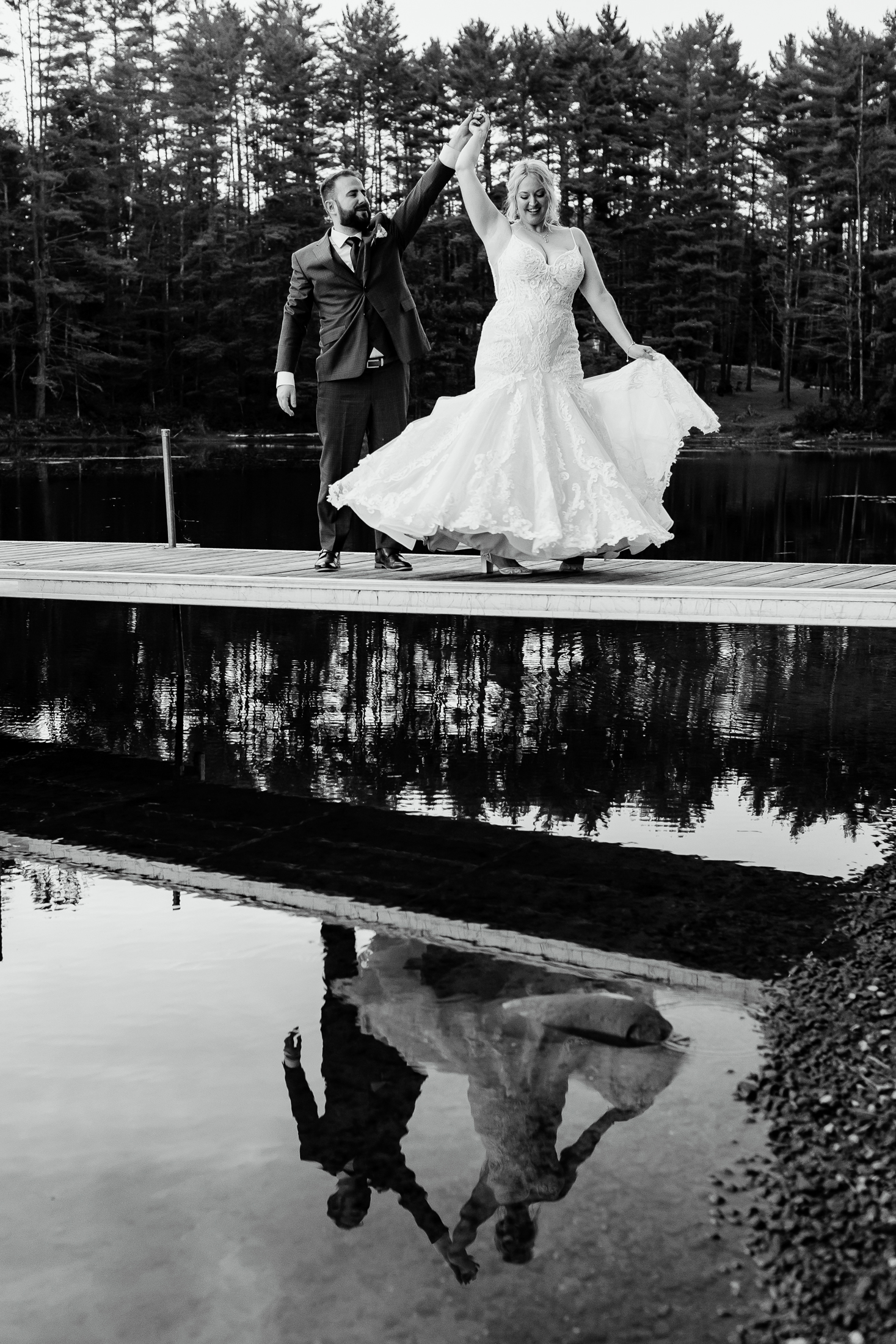 wedding portrait during Caratunk Maine wedding at Maine Lakeside Cabins