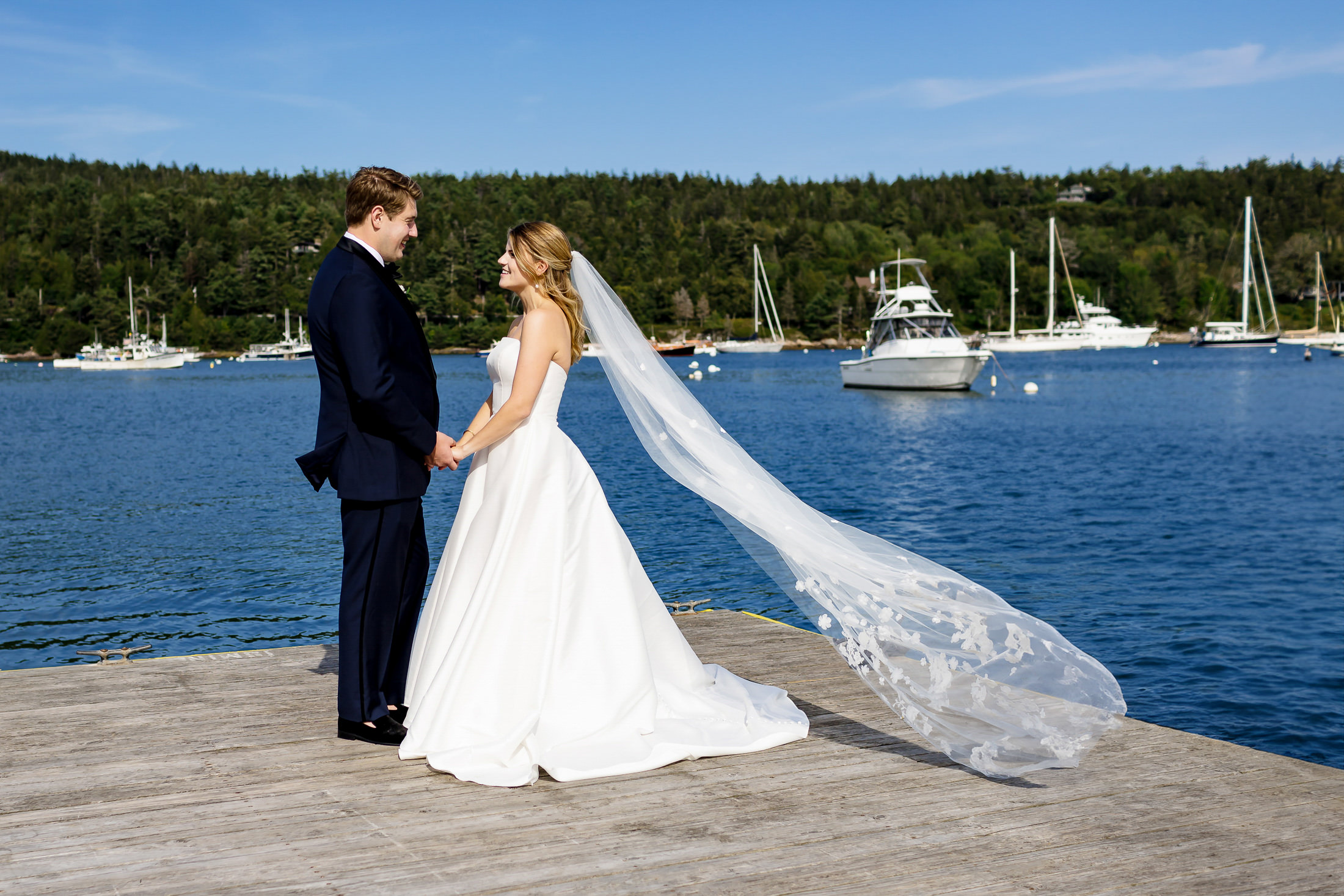 Northeast Harbor Maine wedding portrait